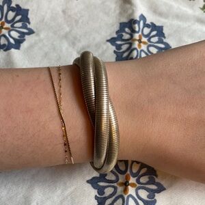 Interlocking Triple Cobra Sterling Silver Bracelet